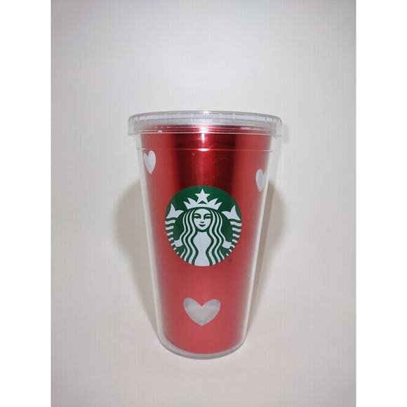 2020 STARBUCKS 16 oz. GRANDE Acrylic Cold Cup Tumbler Red With Silver HE… - Picture 1 of 7